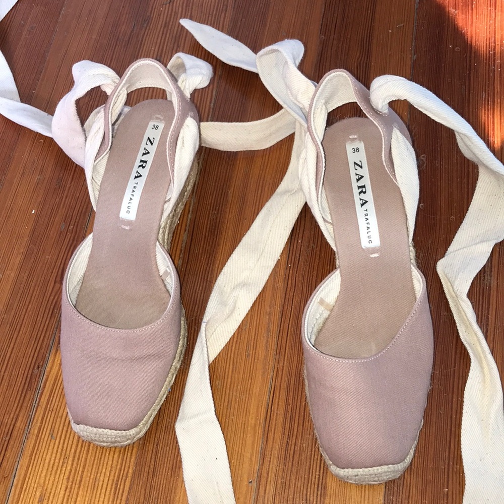 Zara lace up wedges